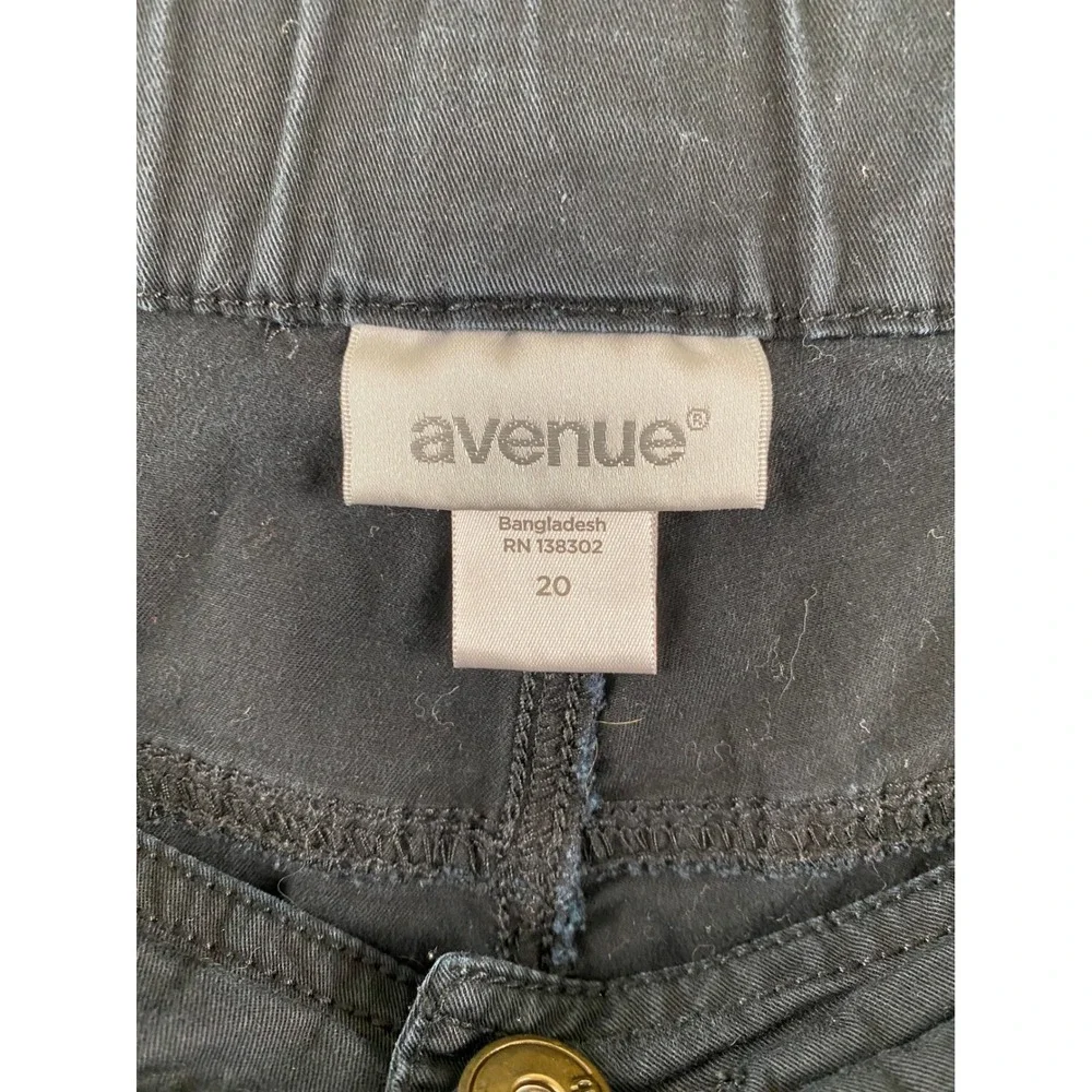 Avenue Womens Black Bermuda Shorts Plus Sz 20 Stretch Cotton Knee Length Casual